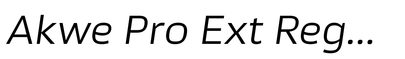 Akwe Pro Ext Regular Italic